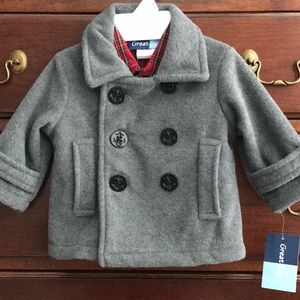 NWT Boys Pea Coat and Button Down Shirt 18 mos